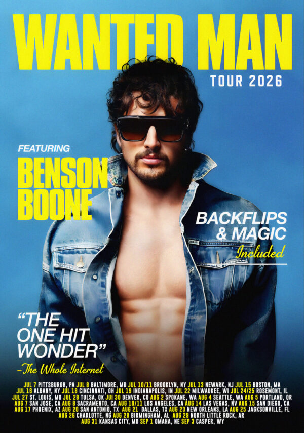 BENSON BOONE Wanted Man 2026 Tour Poster Print