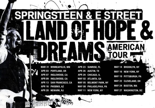 BRUCE SPRINGSTEEN & E Street Band Land of Hope & Dreams 2026 American Tour Poster Print