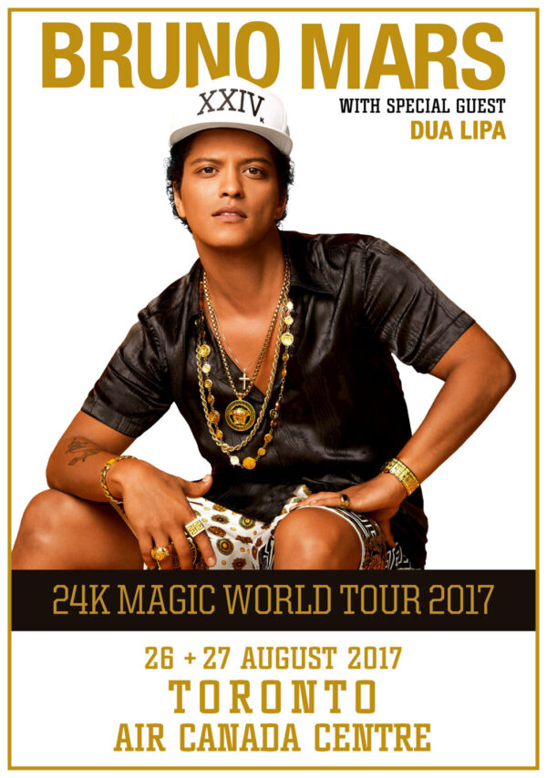 BRUNO MARS 24K Magic World Tour 2017 Tour TORONTO Air Canada Centre Poster Print