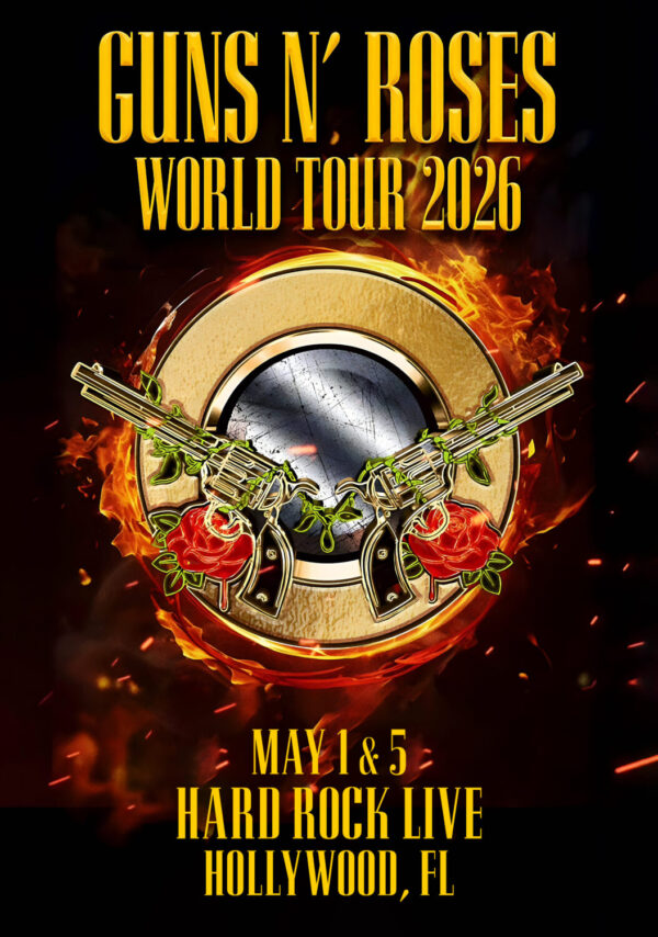 GUNS N ROSES World Tour 2026 Live HOLLYWOOD Hard Rock Poster Print