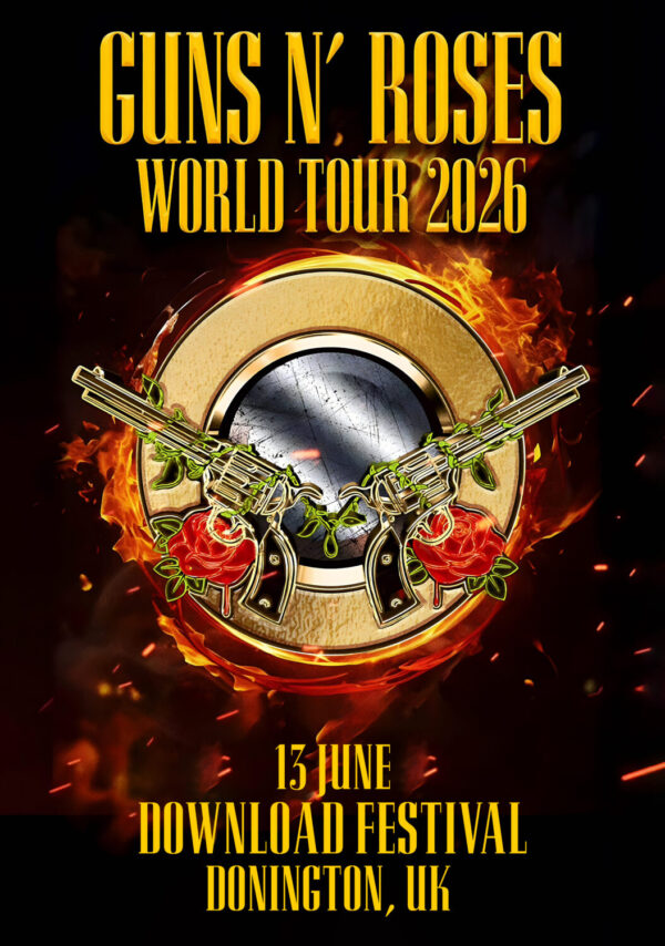 GUNS N ROSES World Tour 2026 Live DONINGTON Download Festival Poster Print