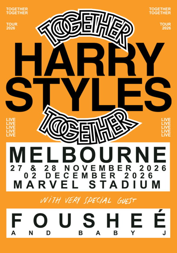 HARRY STYLES Together Together 2026 Tour MELBOURNE Marvel Stadium - 3 Nights Poster Print