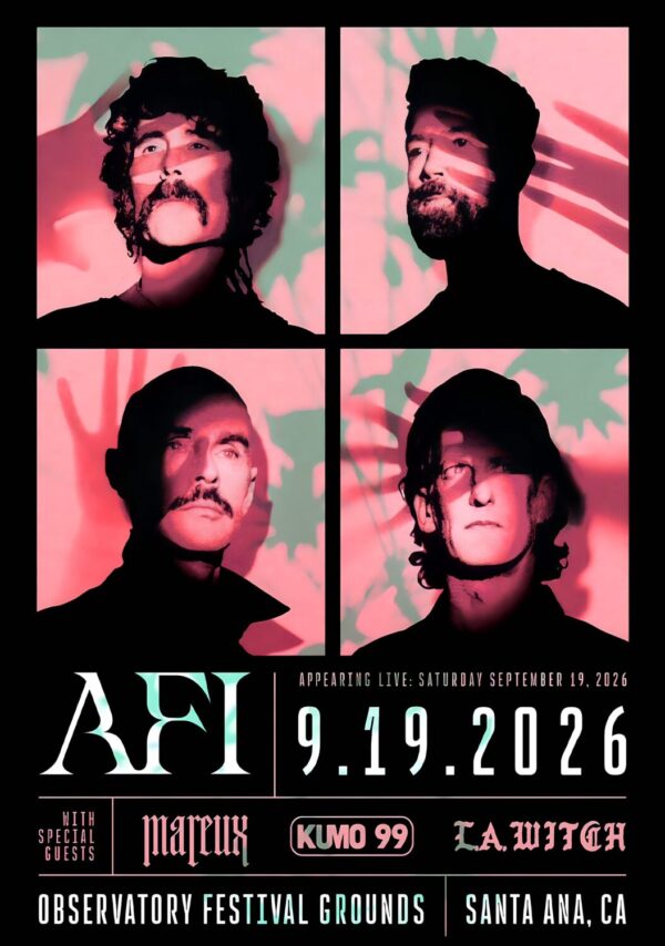 AFI (band) Silver Bleeds the Black Sun 2026 Tour SANTA ANA Observatory Festival Poster