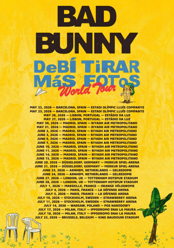 BAD BUNNY Debí Tirar Más Fotos 2026 UK & Europe Stadium Tour Poster Print
