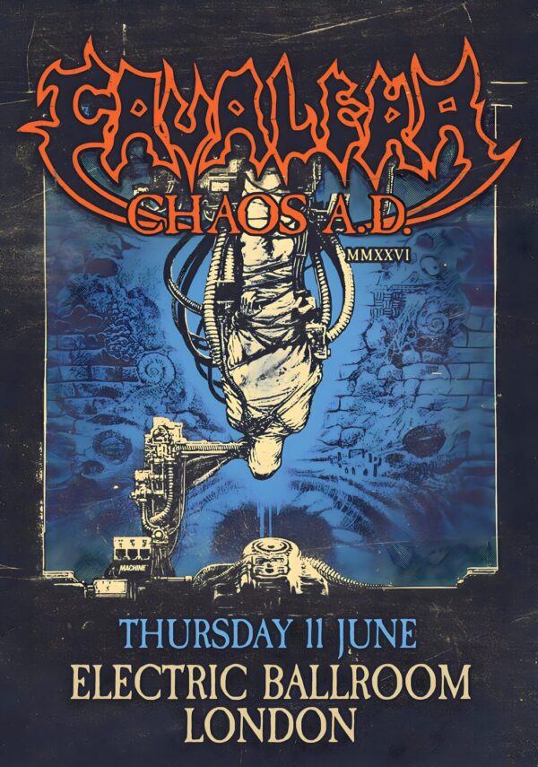 CAVALERA Chaos A.D. 2026 Tour LONDON Electric Ballroom Poster