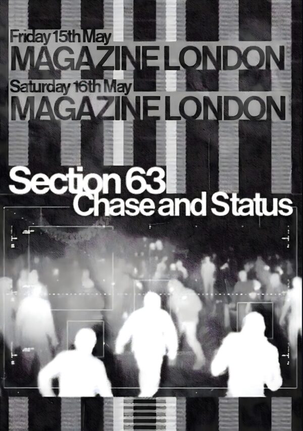 CHASE AND STATUS Section 63 Live 2026 Tour LONDON Magazine Poster