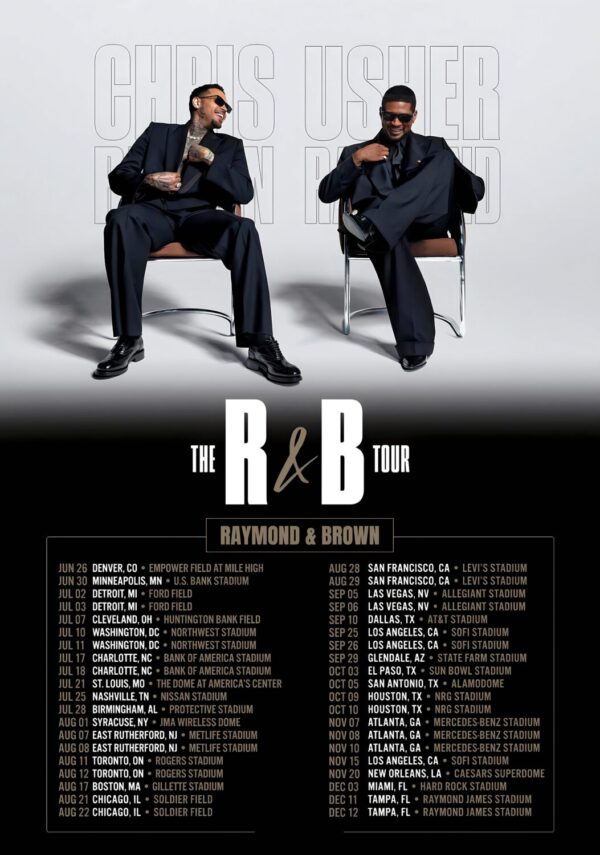CHRIS BROWN - USHER The R & B 2026 Stadium Tour Poster