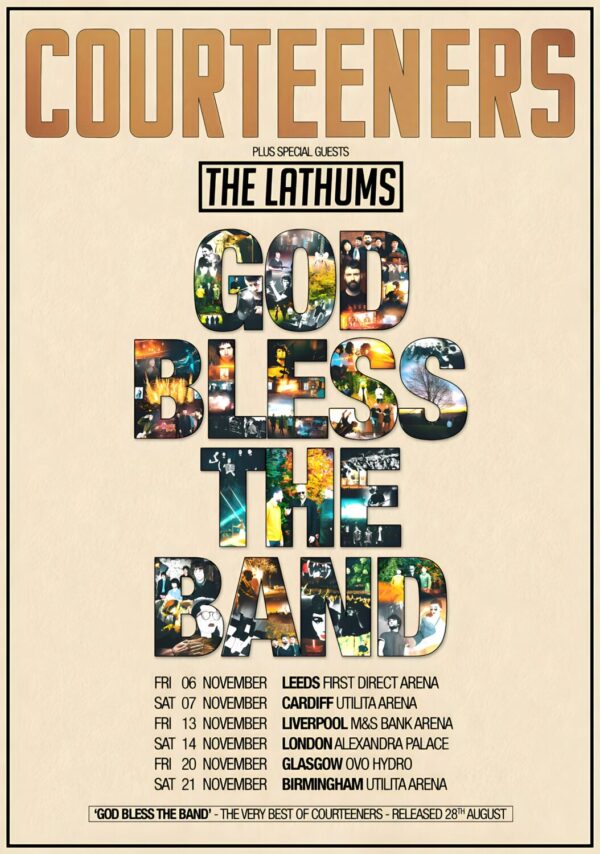 COURTEENERS God Bless The Band 2026 UK Arena Tour Poster