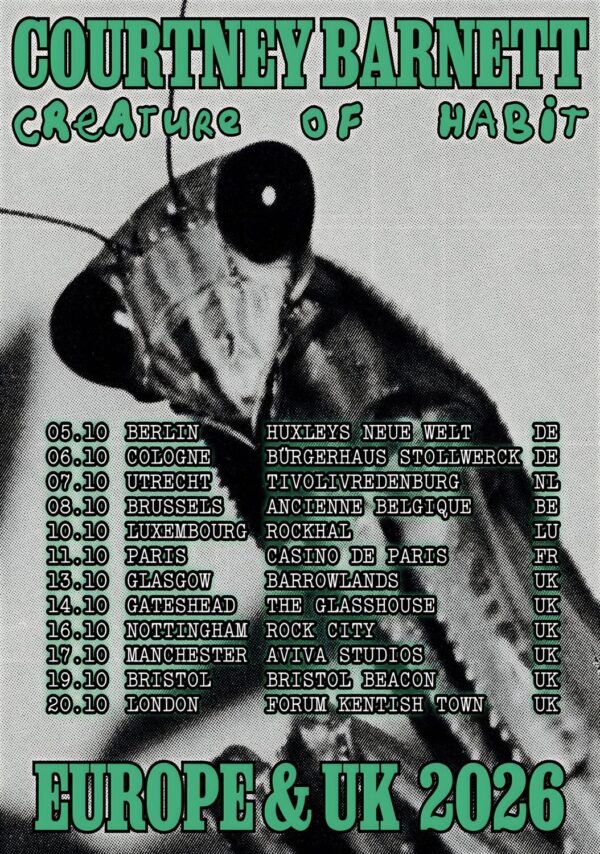 COURTNEY BARNETT Creature of Habit UK & Europe 2026 Tour Poster