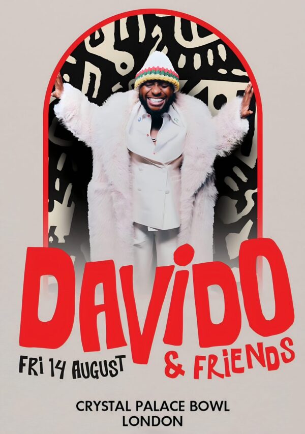 DAVIDO 5ive Live 2026 Tour LONDON Crystal Palace Bowl Poster