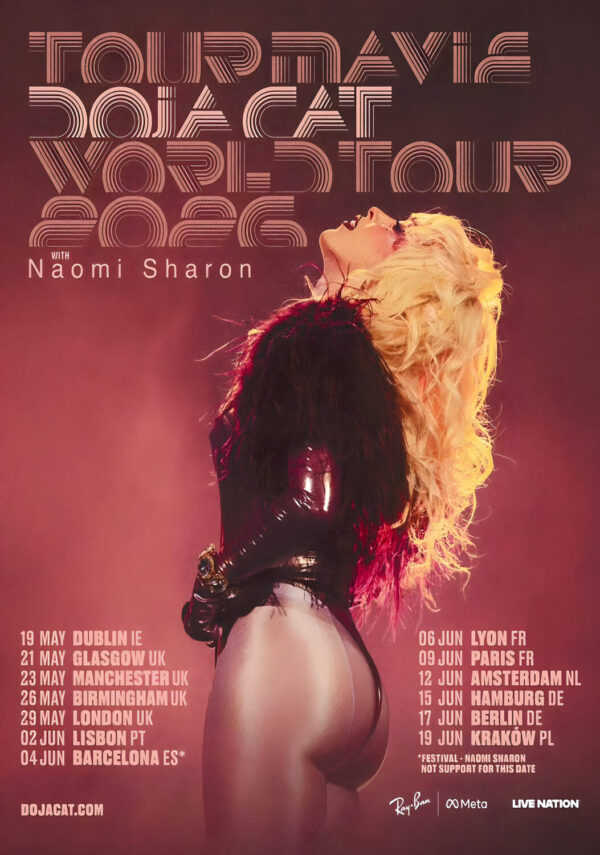 DOJA CAT Ma Vie 2026 UK & Europe Tour Poster