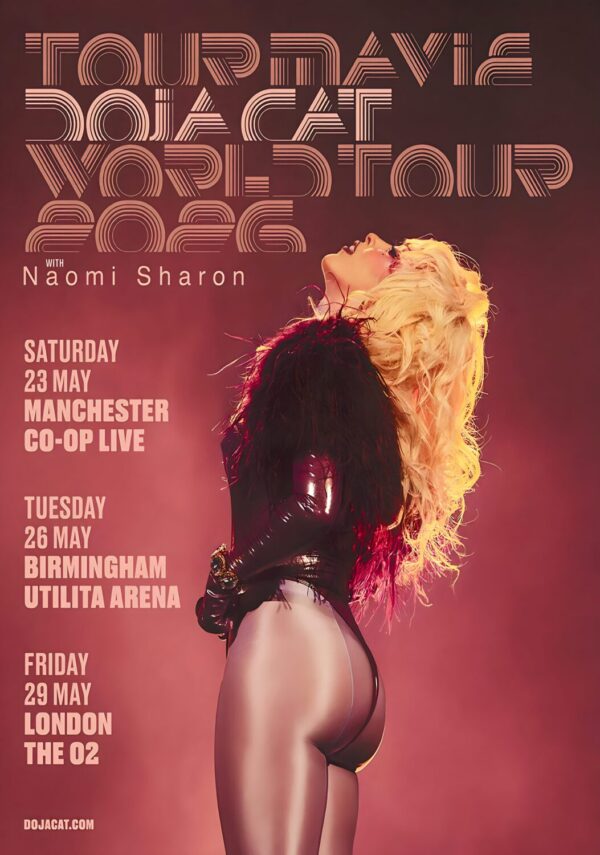 DOJA CAT Ma Vie 2026 Tour MANCHESTER - BIRMINGHAM - LONDON Poster