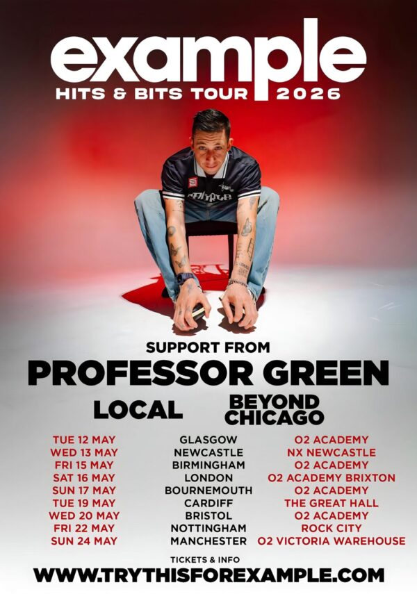 EXAMPLE Hits & Bits 2026 UK Tour Poster