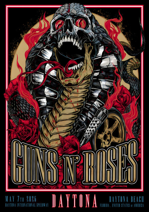 GUNS N ROSES World Tour 2026 Live DAYTONA Speedway Poster Print