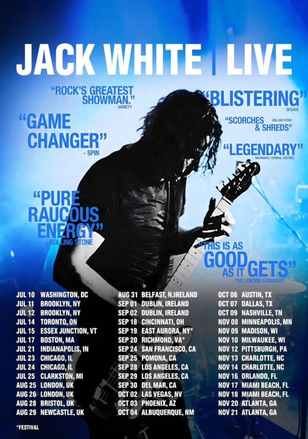 JACK WHITE Live 2026 World Tour Poster