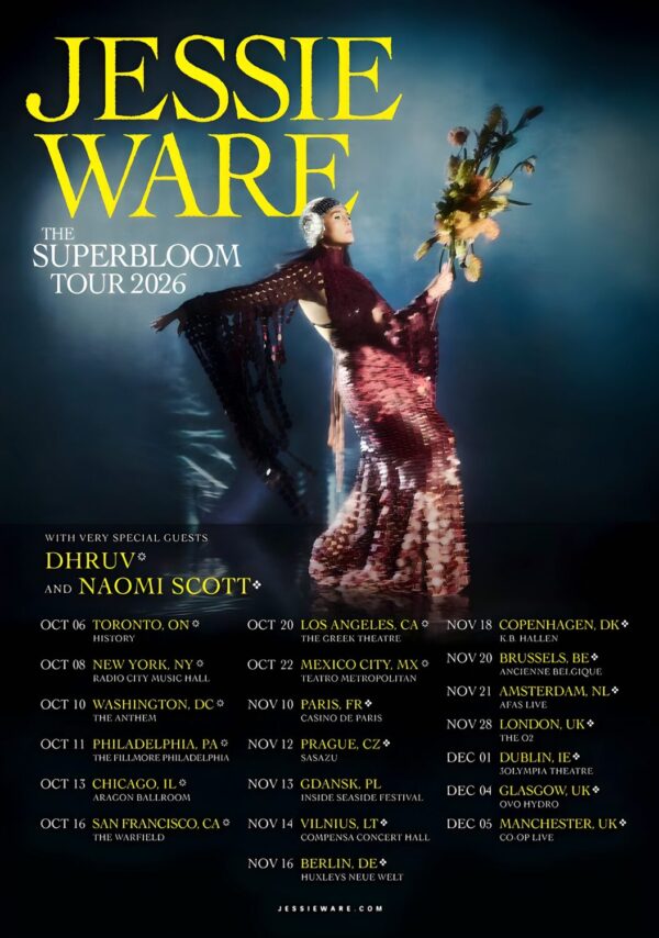 JESSIE WARE The Superbloom 2026 World Tour Poster