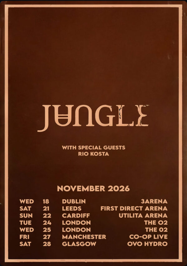 JUNGLE Sunshine 2026 UK & Ireland Arena Tour Poster