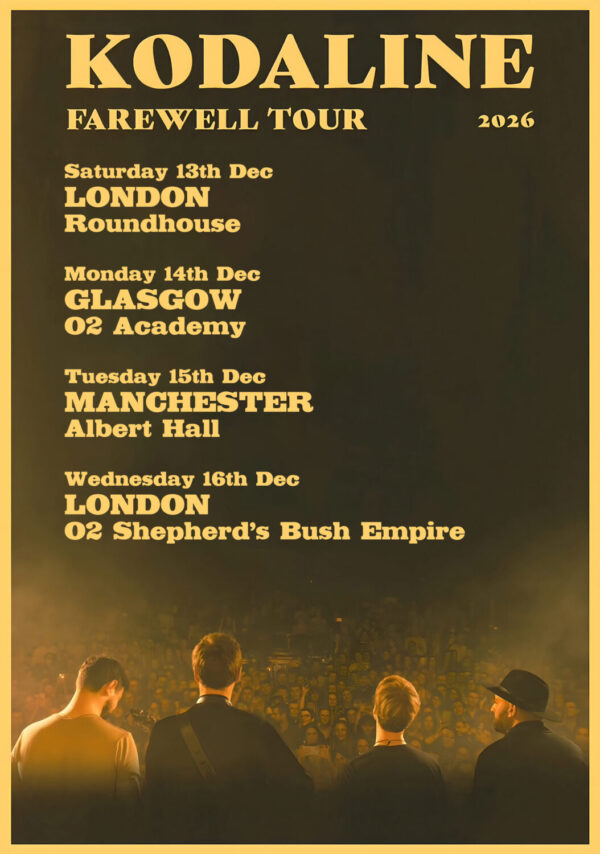 KODALINE Farewell 2026 UK Tour Poster