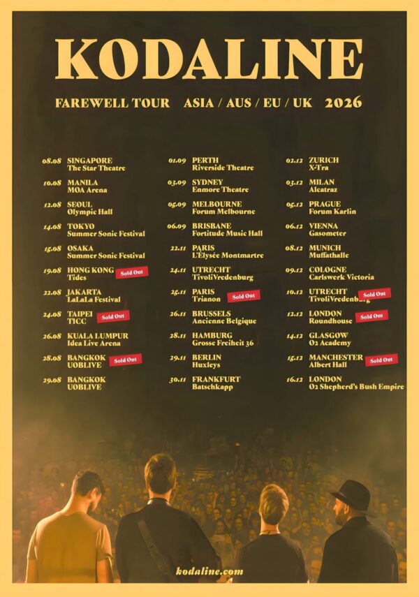 KODALINE The Farewell 2026 World Tour Poster