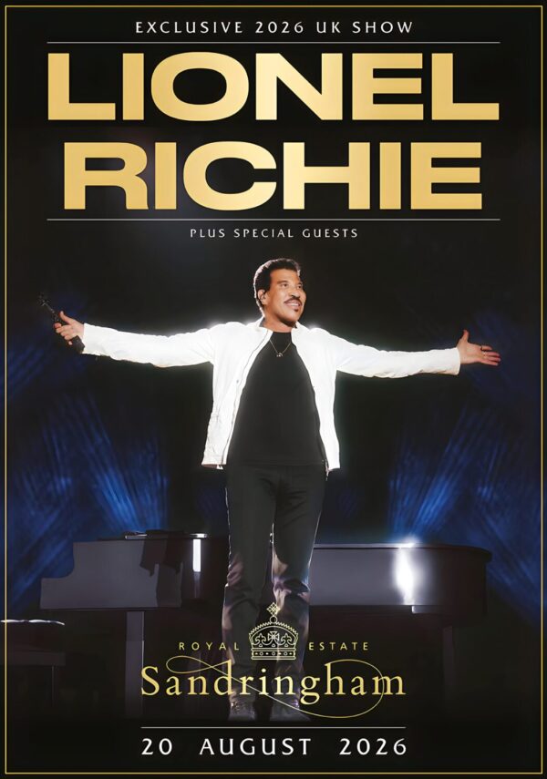 LIONEL RICHIE Live 2026 Tour SANDRINGHAM Royal Estate Poster