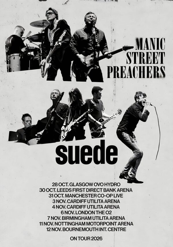 MANIC STREET PREACHERS - SUEDE Live 2026 UK Arena Tour Poster