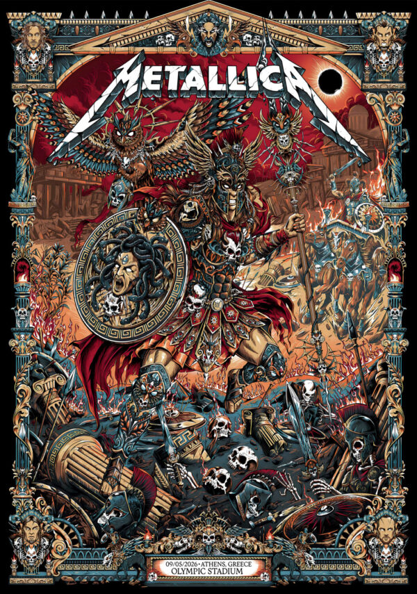 METALLICA M72 2026 Tour ATHENS Olympic Stadium Poster Print