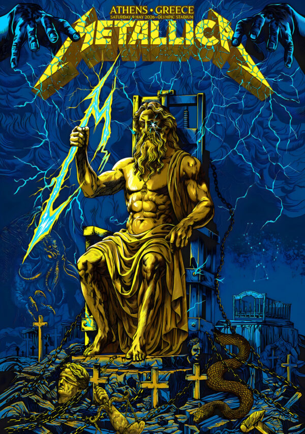 METALLICA M72 2026 Tour ATHENS Olympic Stadium Poster Print