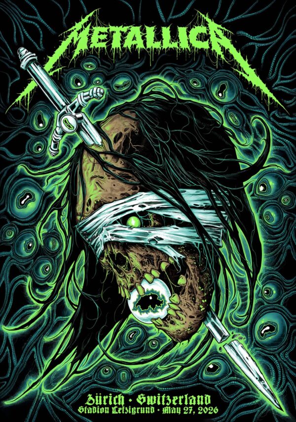 METALLICA Switzerland M72 2026 Tour ZURICH Letzigrund - 27 May 2026 Poster Print