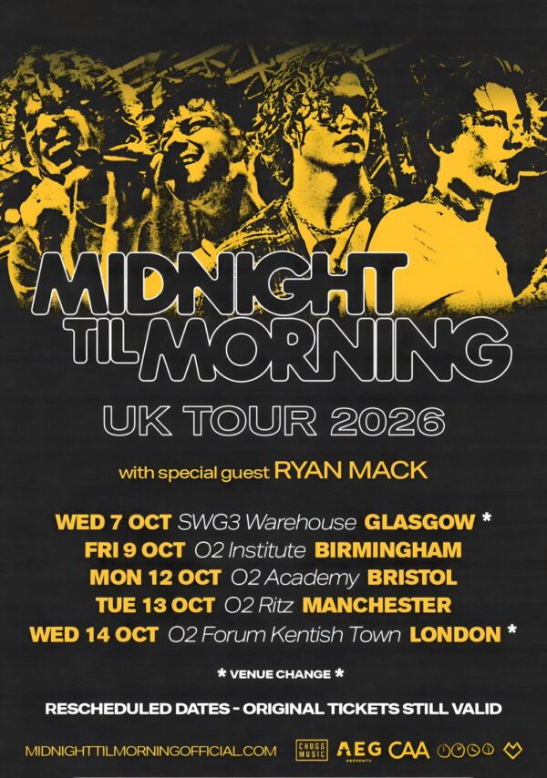 MIDNIGHT TIL MORNING Afterglow 3036 UK Tour Poster