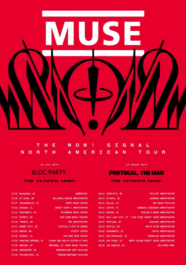 MUSE The Wow Signal 2026 North American Tour Poster