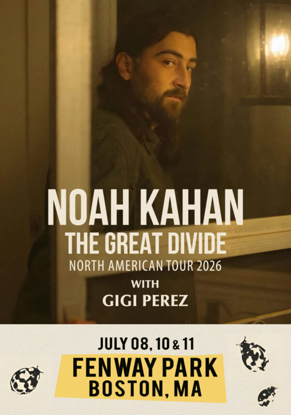NOAH KAHAN The Great Divide 2026 Tour BOSTON Fenway Park Poster