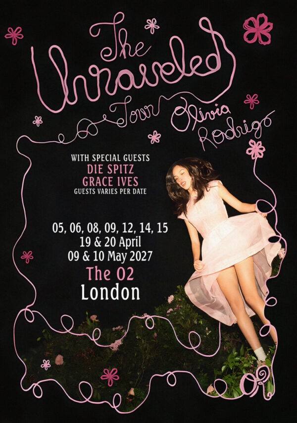 OLIVIA RODRIGO The Unraveled 2027 Tour LONDON The O2 Arena Poster Print