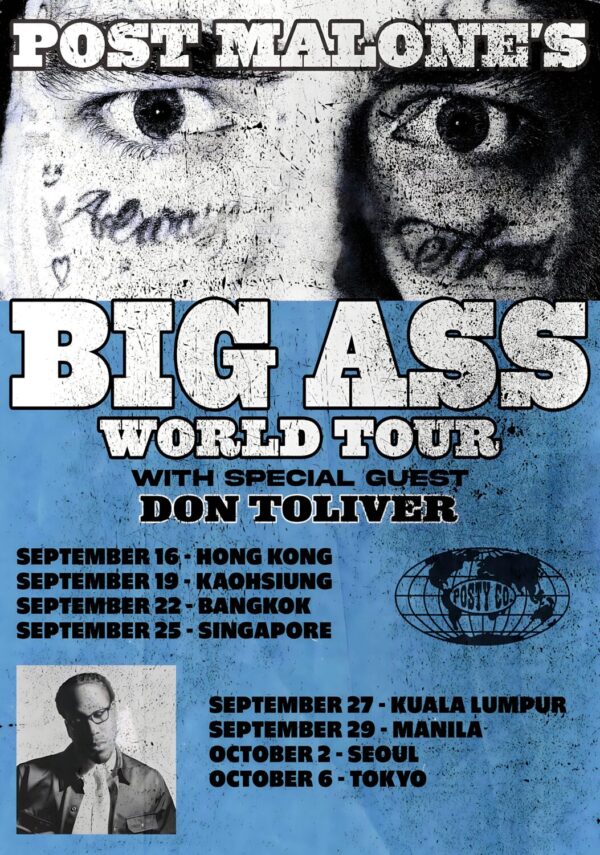 POST MALONE Big Ass World Tour 2026 Poster