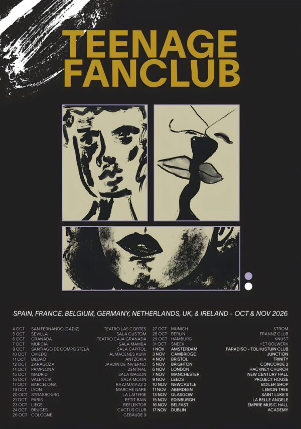 TEENAGE FANCLUB Live 2026 World Tour Poster
