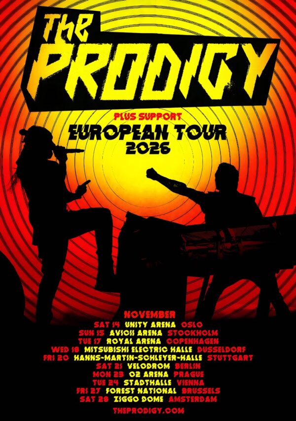 THE PRODIGY Warriors Dance 2026 European Tour Poster