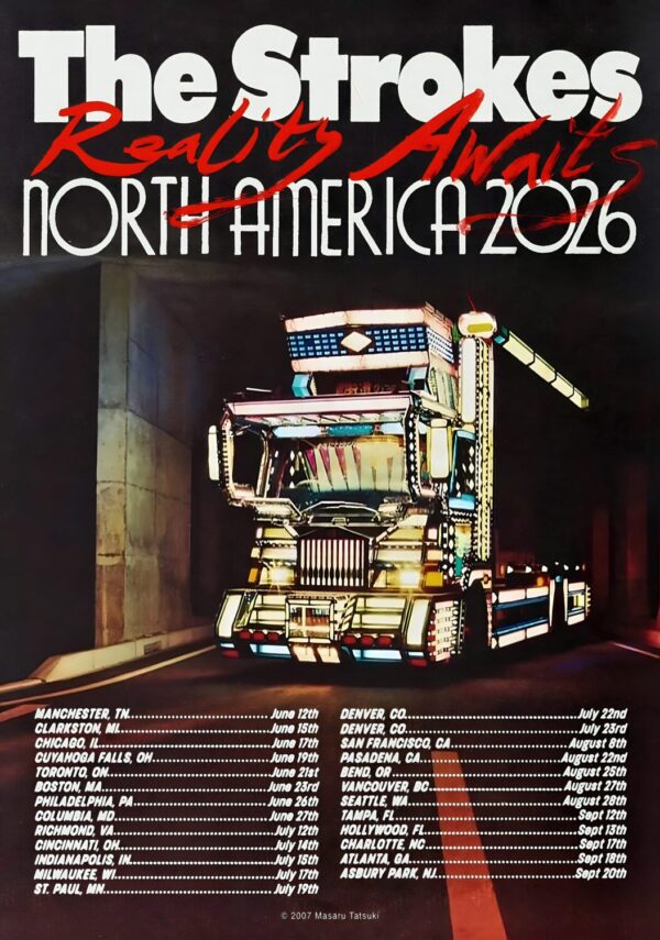 THE STROKES Reality Awaits 2026 North America Tour Poster