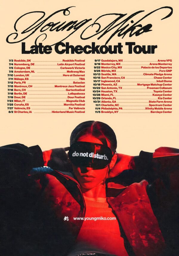 YOUNG MIKO Late Checkout 2026 UK & World Tour Poster