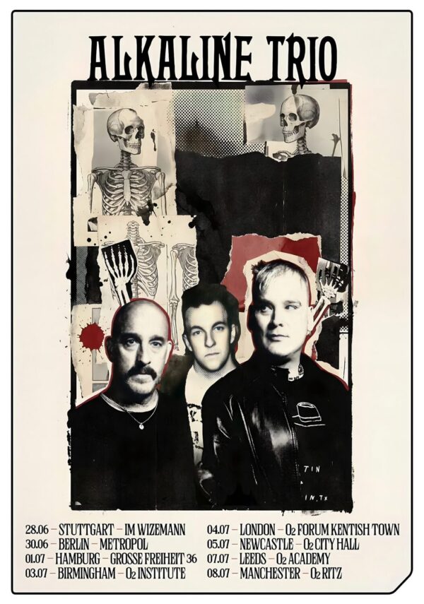 ALKALINE TRIO Live 2026 UK & Europe Tour Poster