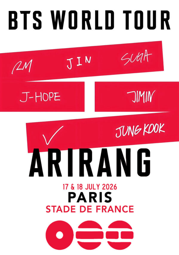 BTS (band) Arirang 2026 UK Tour PARIS Stade de France Poster Print