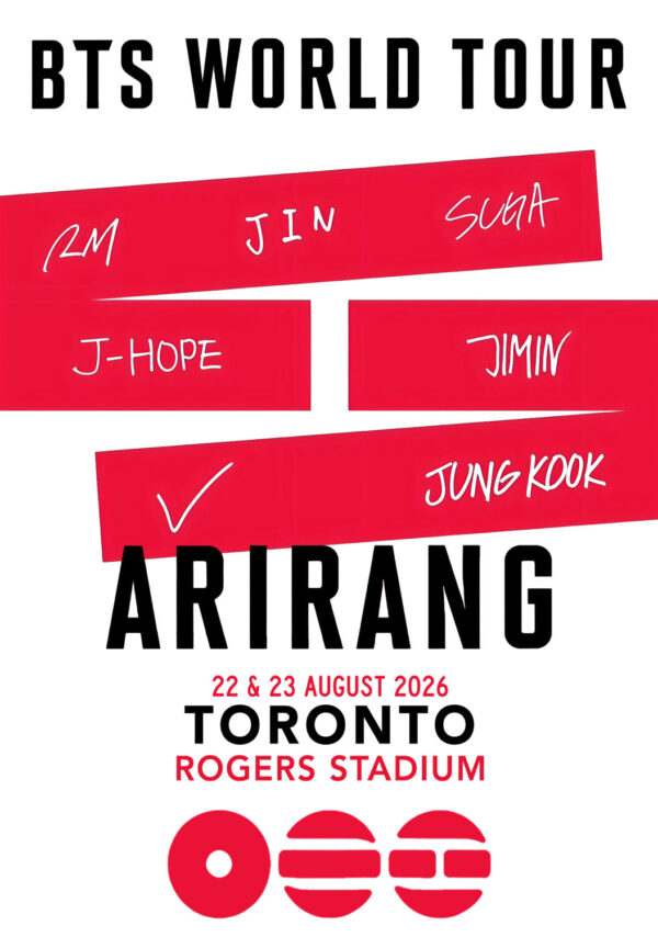 BTS (band) Arirang 2026 UK Tour TORONTO Rogers Stadium Poster Print