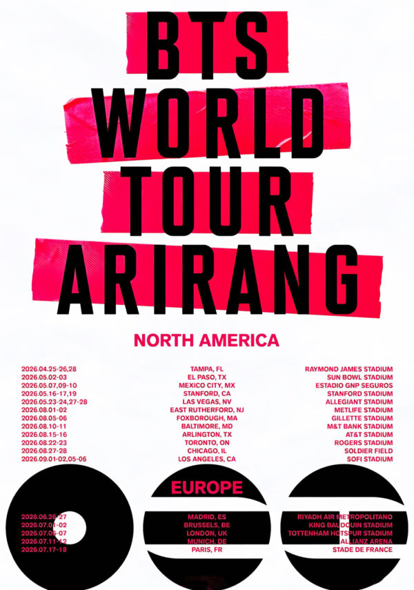 BTS (band) Arirang 2026 North America Stadium Tour Poster Print