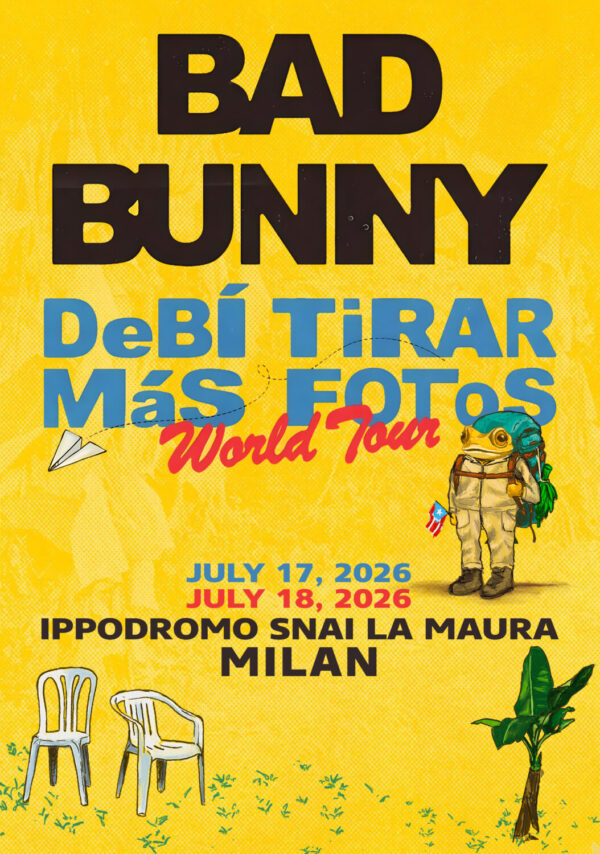 BAD BUNNY Debí Tirar Más Fotos 2026 Tour MILAN Ippodromo Snai La Maura Poster Print
