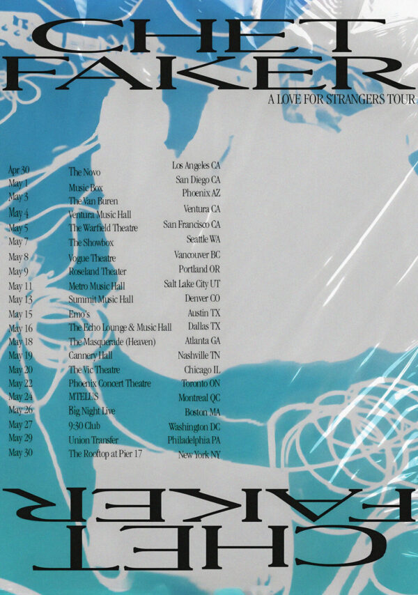 CHET FAKER A Love For Strangers 2026 North American Tour Poster Print