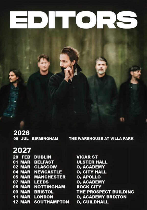 EDITORS (band) Call It In 2027 UK Tour Poster