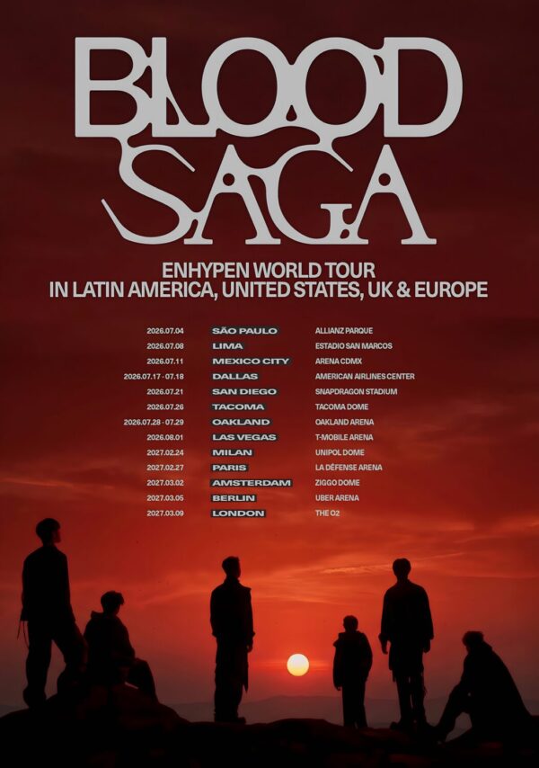 ENHYPEN Blood Saga 2026 World Tour Poster