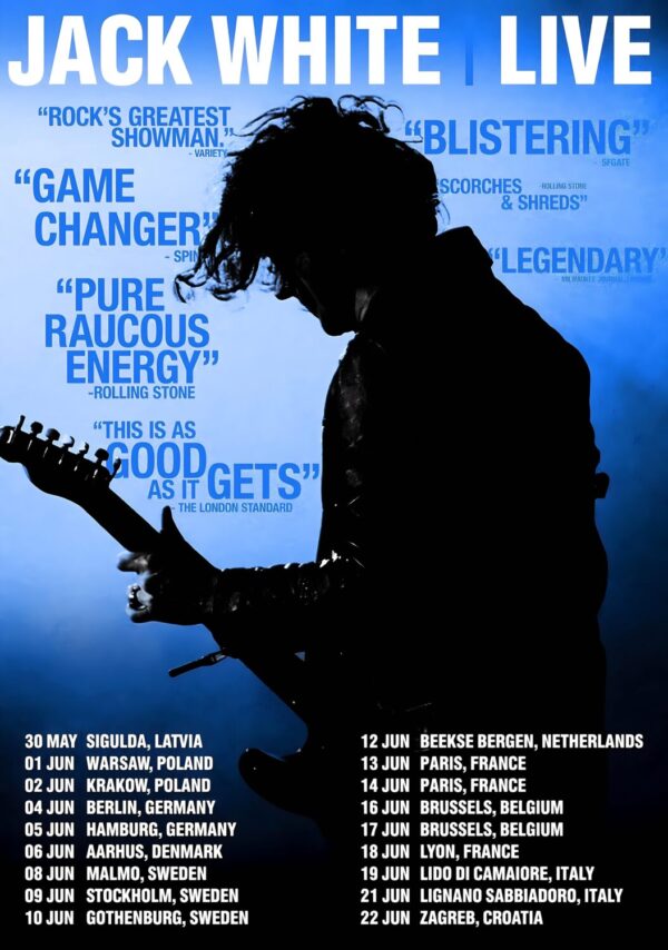 JACK WHITE Live 2026 Europe Tour Poster