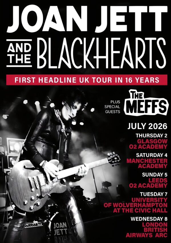 JOAN JETT & The Blackhearts Live 2026 UK Tour Poster