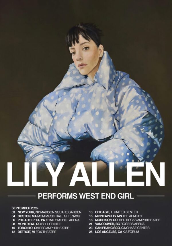 LIL ALLEN West End Girl 2026 North America Arena Tour Poster