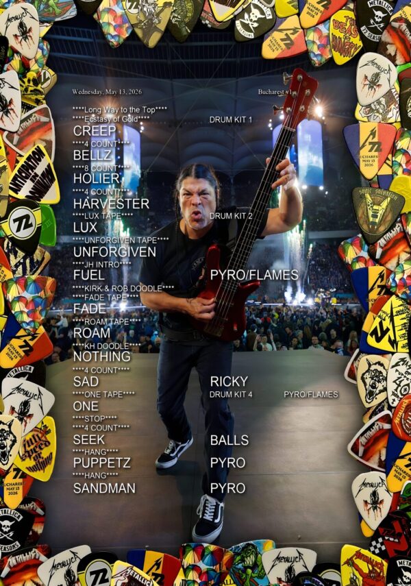 METALLICA M72 2026 Tour BUCHAREST Arena Nationala SETLIST Poster Print
