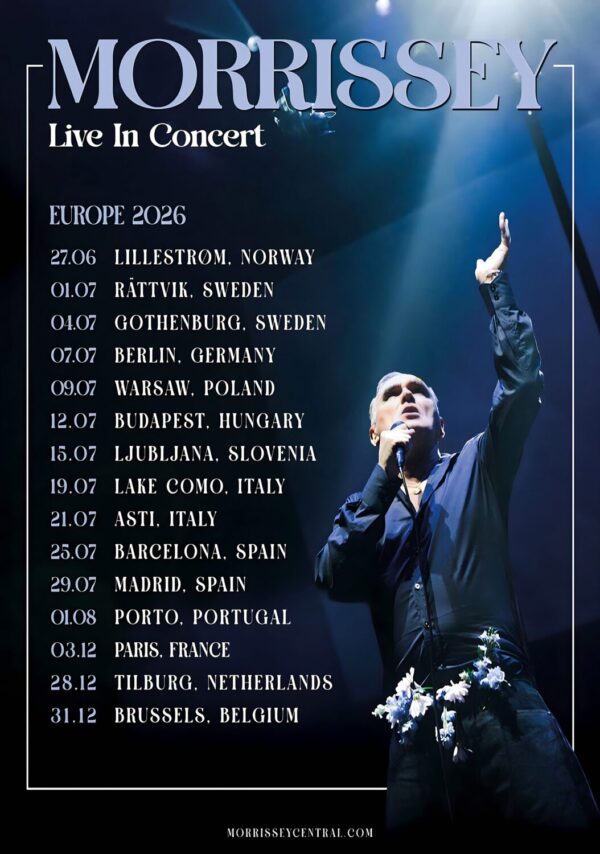 MORRISSEY Notre-Dame Live 2026 UK & Europe Tour Poster